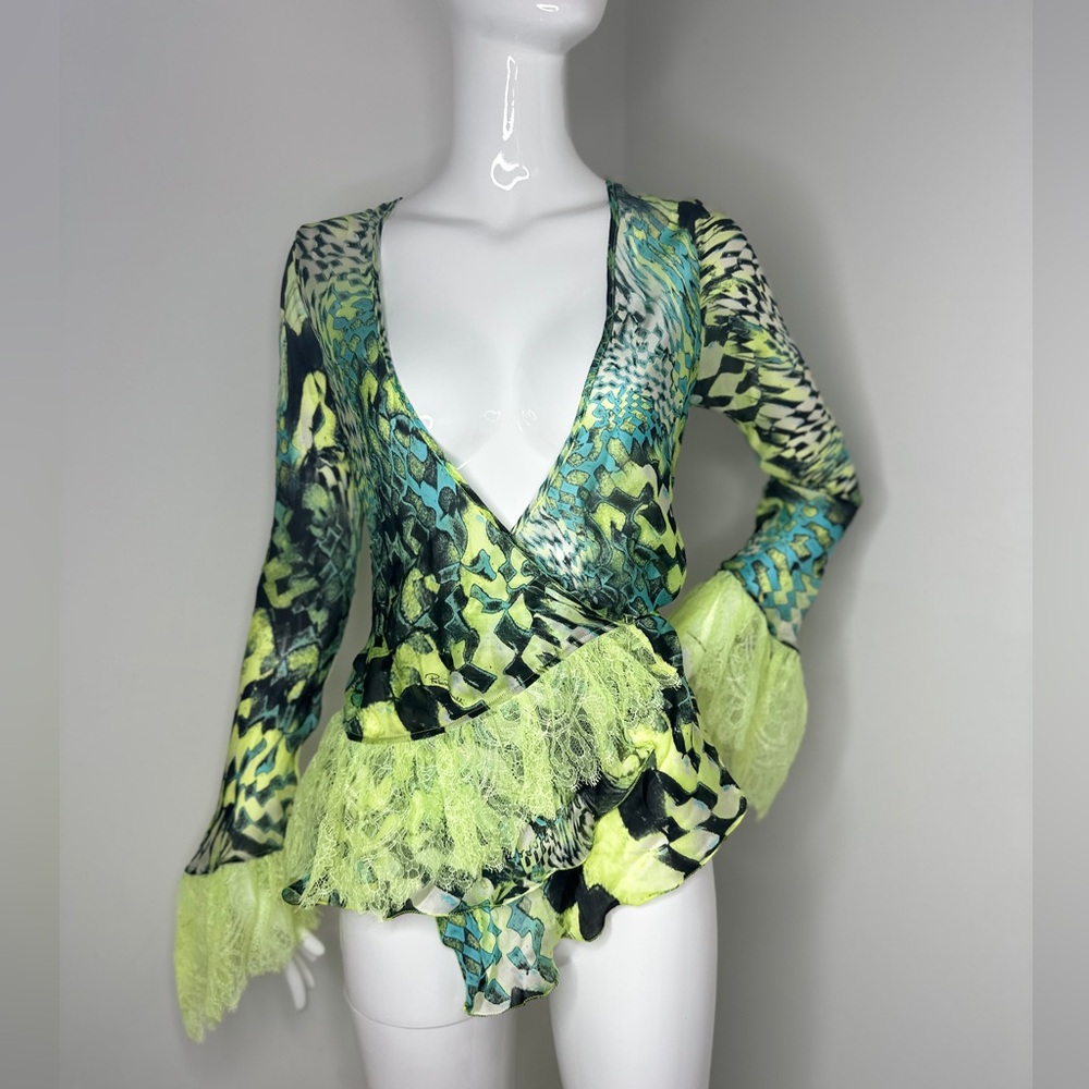 Roberto Cavalli 2003 psychedelic silk top - Picture 2 of 7